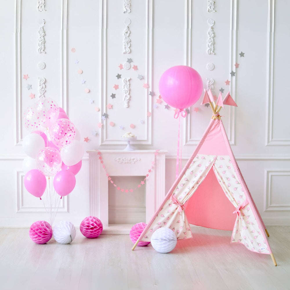 Baby Geburtstag Cake Smash Rosa Kulisse RR5-37