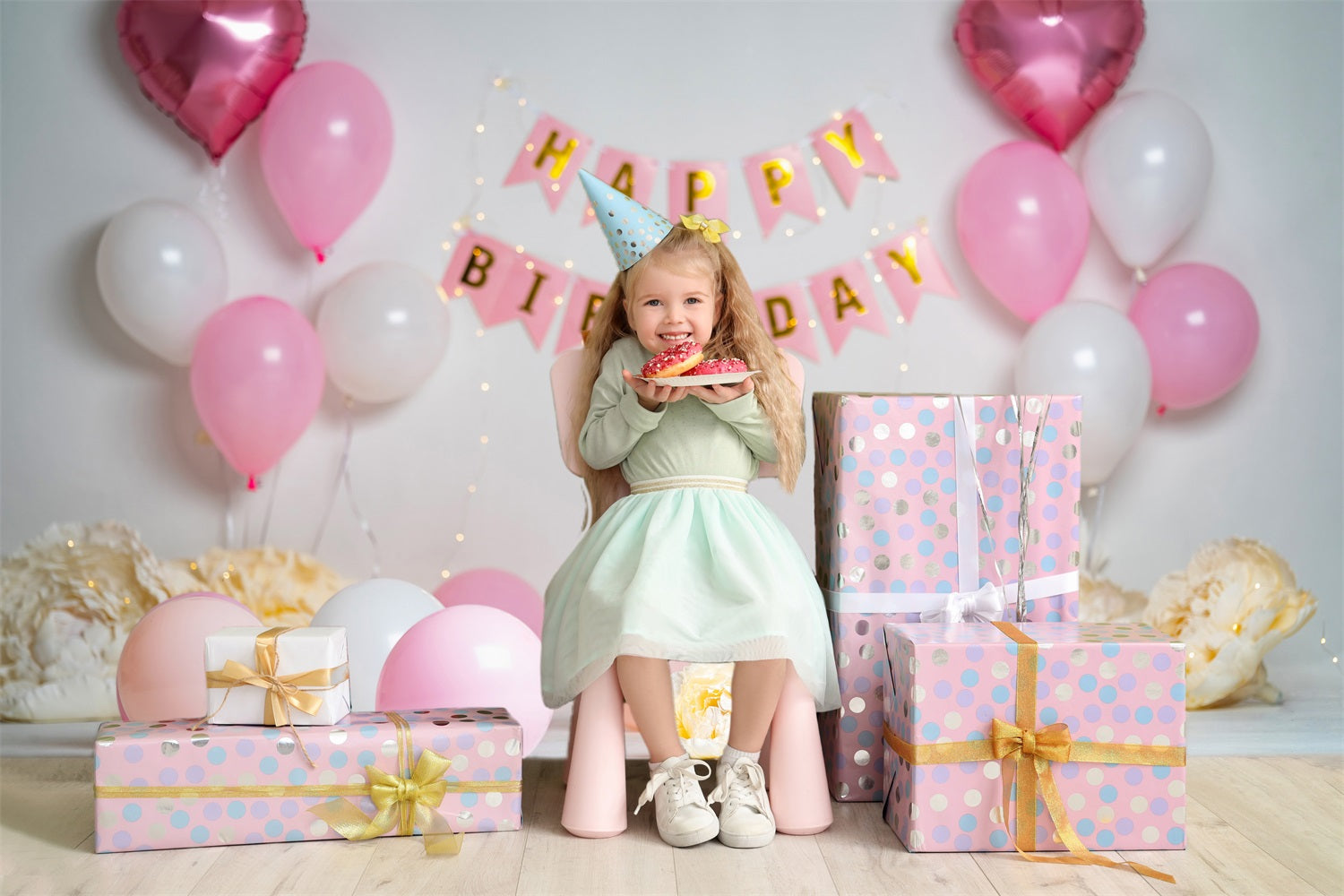 Baby Geburtstag Banner Dekoration Hintergrund RR5-40