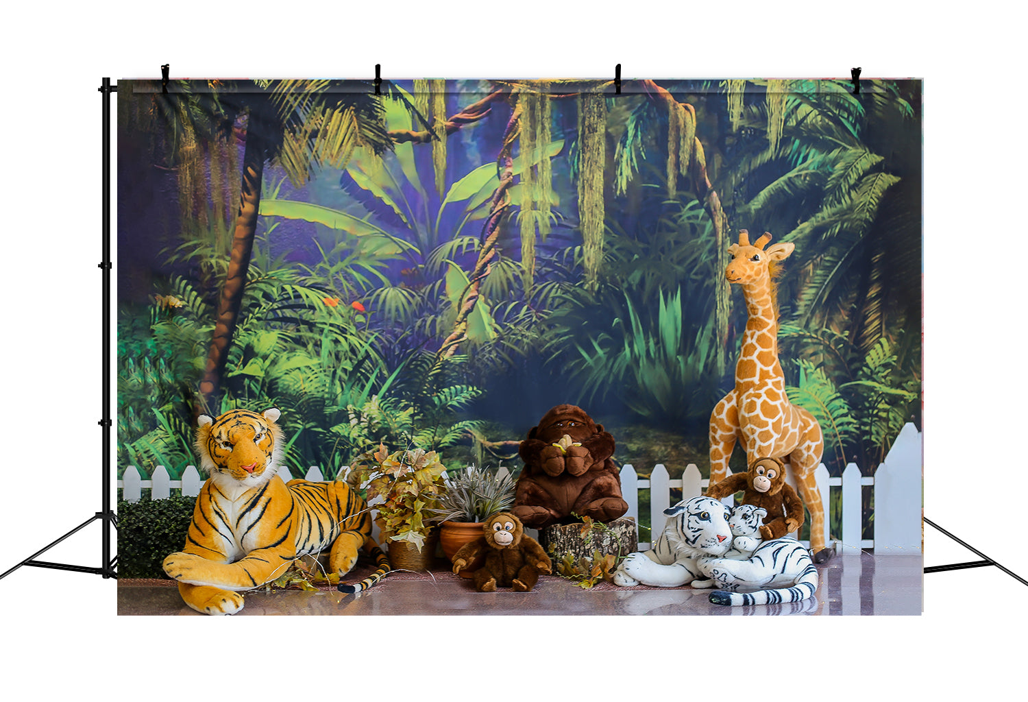 Dschungel Tiere Safari Kinder Party Backdrop RR5-45