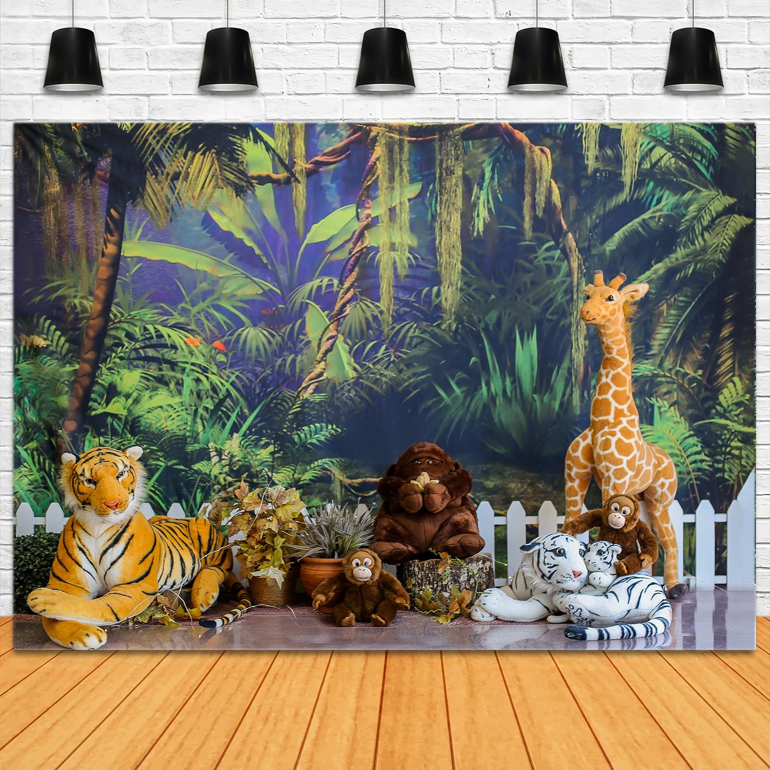 Dschungel Tiere Safari Kinder Party Backdrop RR5-45