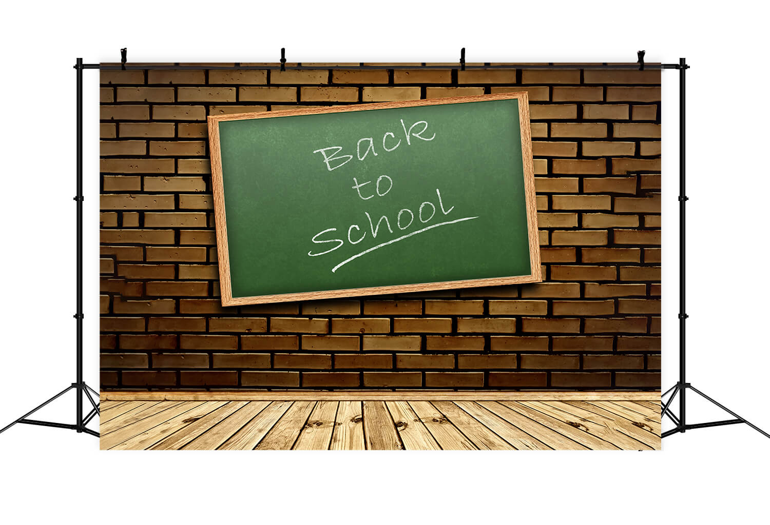 Backsteinmauer Holzboden Back to School Fotografie Hintergrund RR6-27