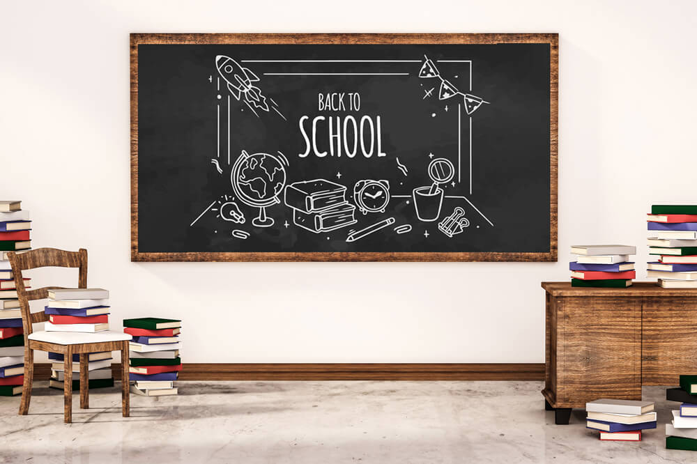 Klassenzimmer Blackboard Back to School Fotografie Hintergrund RR6-30