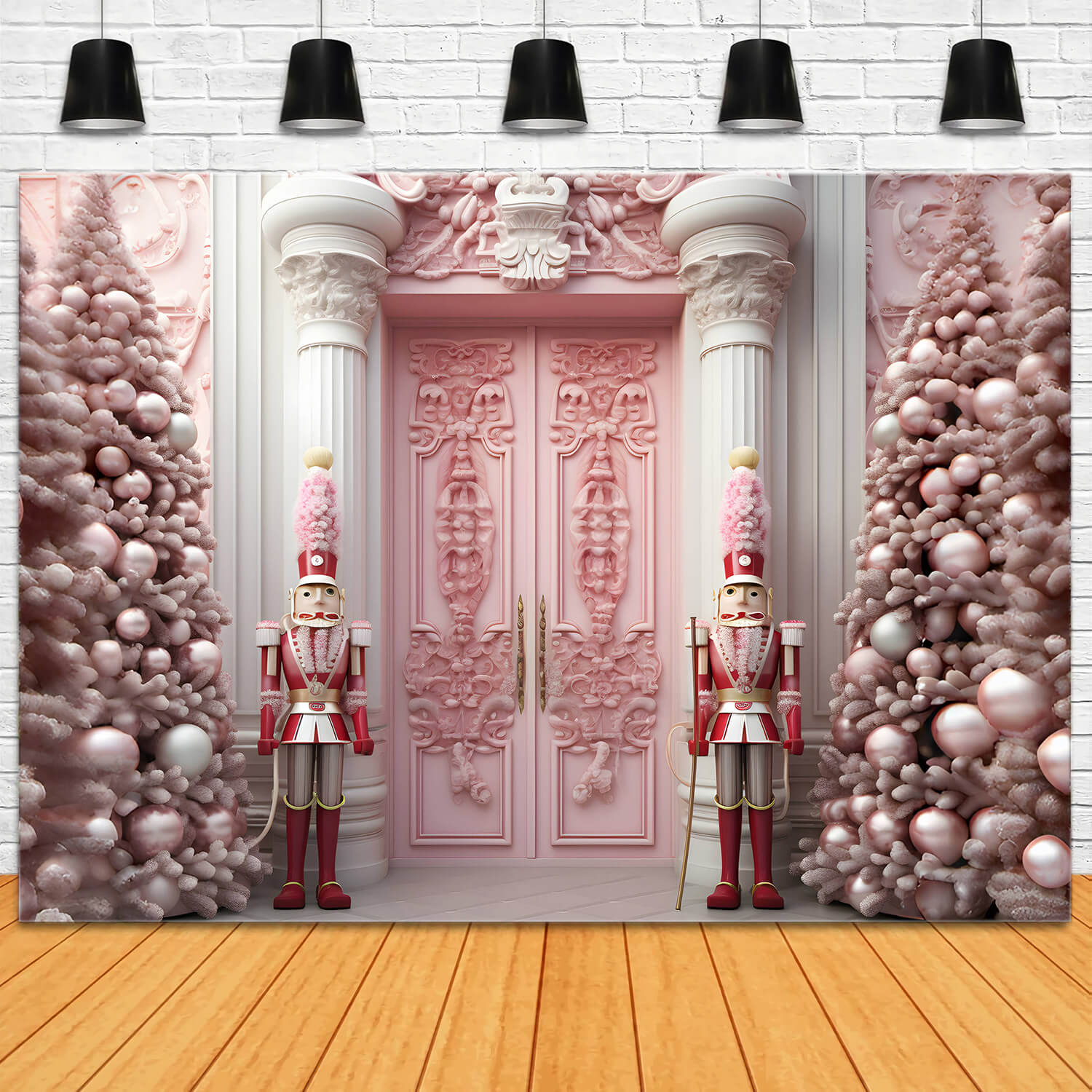 Nussknacker Weihnachten Rosa Tür Haus Backdrop RR6-47