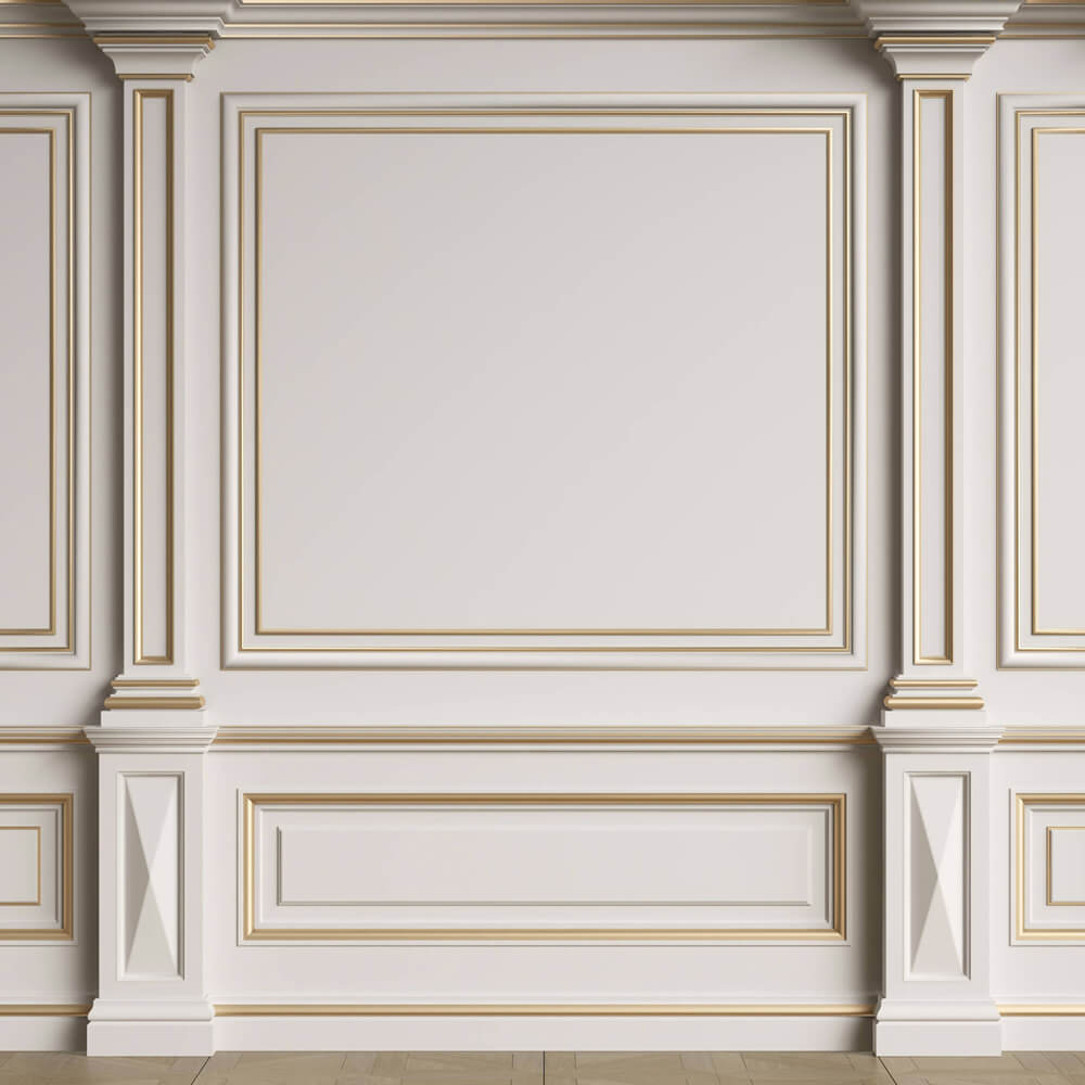 Leerer Raum Innen Weiß Retro Wand Hintergrund RR6-90