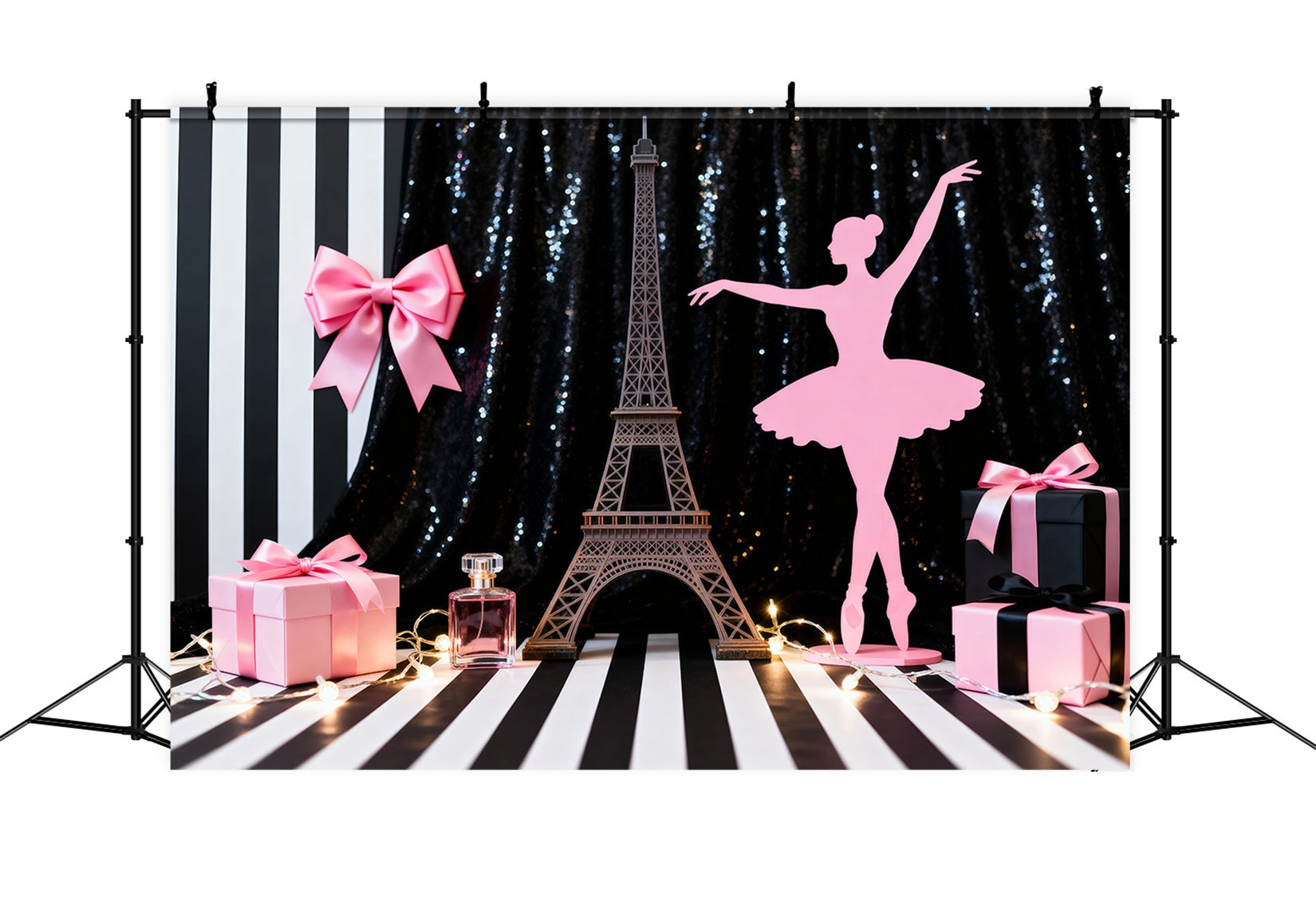 Eiffelturm Paris-Hintergrund Schickes Ballett Geschenkvitrine Paris-Fotokabinenhintergrund RR61-52