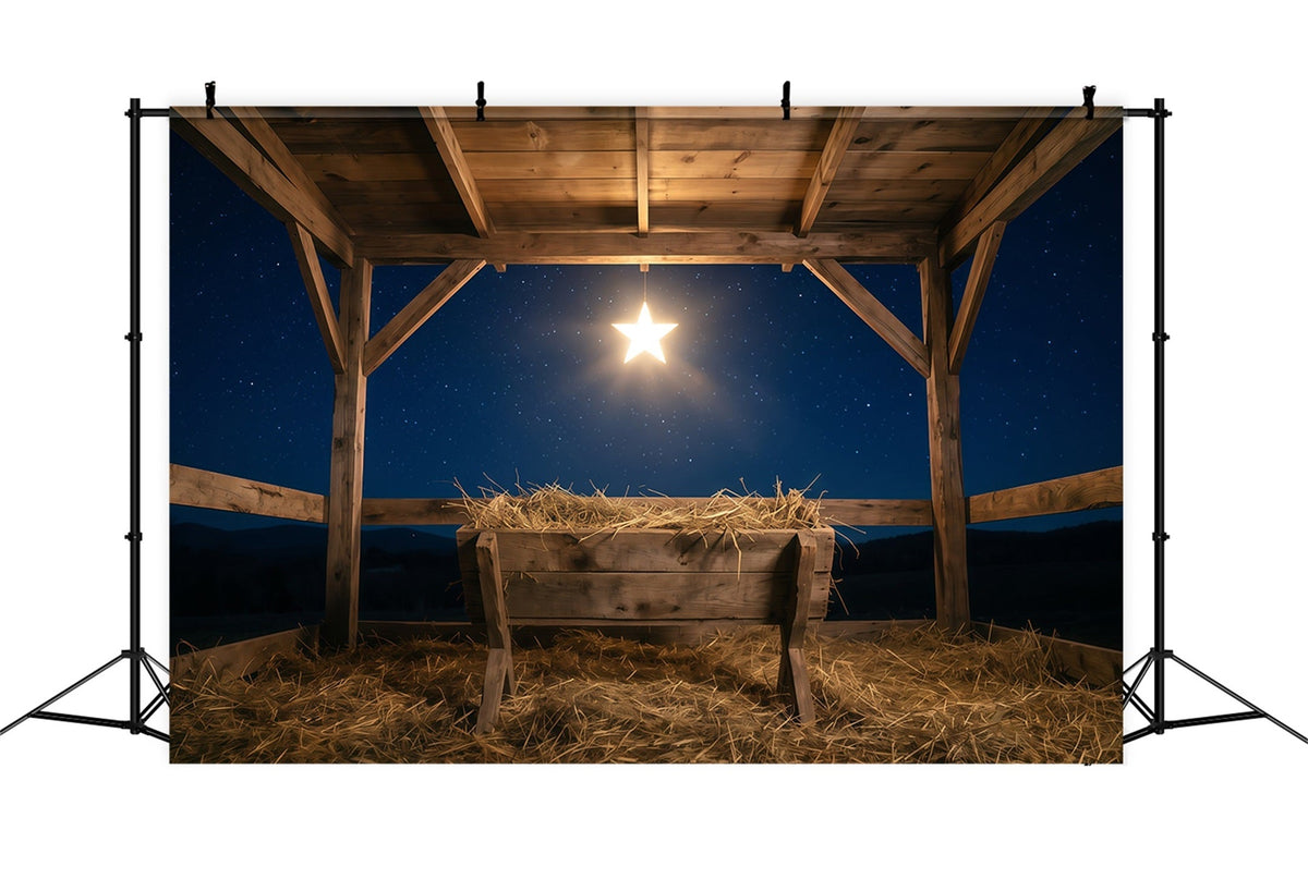 Krippenszene-Hintergrund Sternennacht Krippe Stall RR610-111