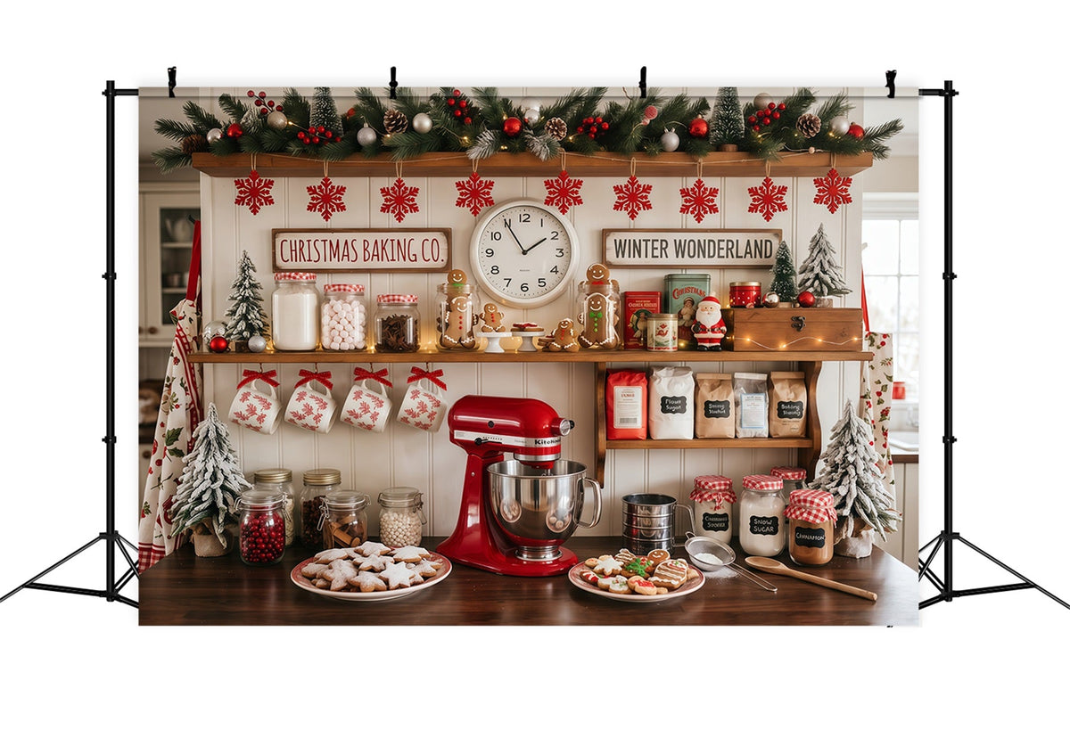 Weihnachtlicher Hintergrund Festliche Backküche Lebkuchendekoration RR610-140