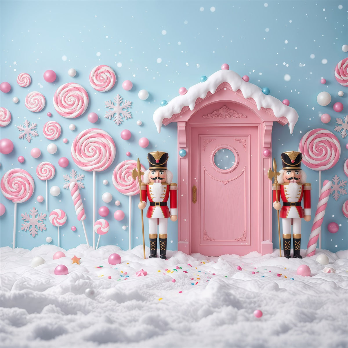Nussknacker Hintergrund Land Der Süßigkeiten Rosa Bonbontür RR610-38