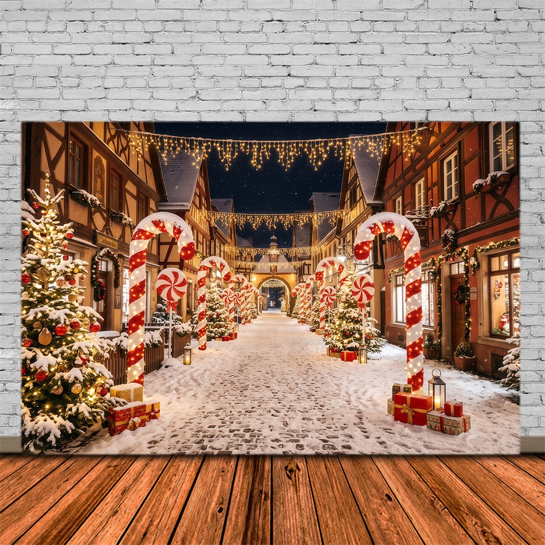Weihnachtsdorf-Hintergrund Zuckerstangenstraße RR610-64