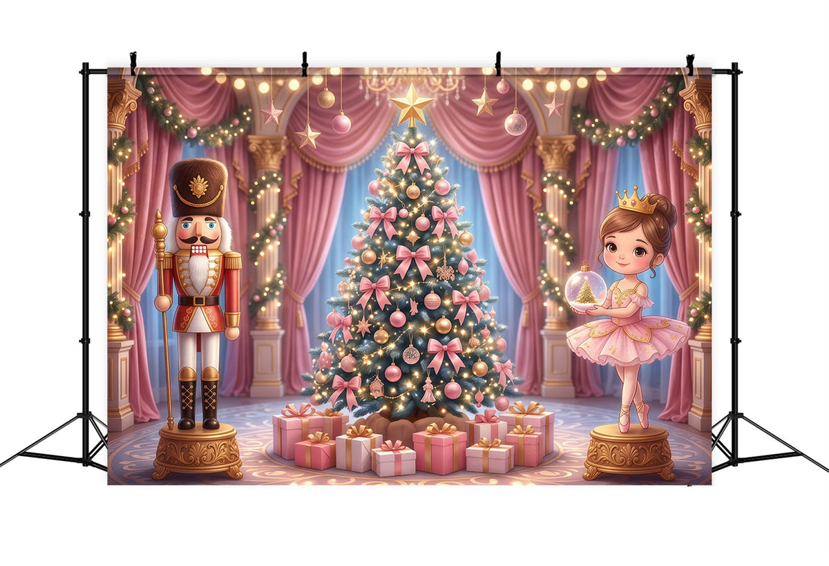 Nussknacker Ballett Hintergrund Rosa Palast Schleifenbaum RR610-8