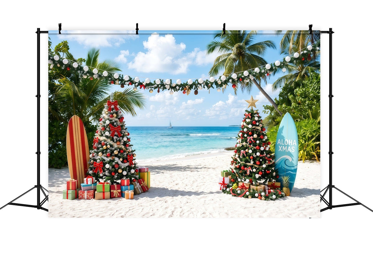 Tropischer Weihnachtshintergrund Meer Strand Surfbrett-Dekoration RR610-87