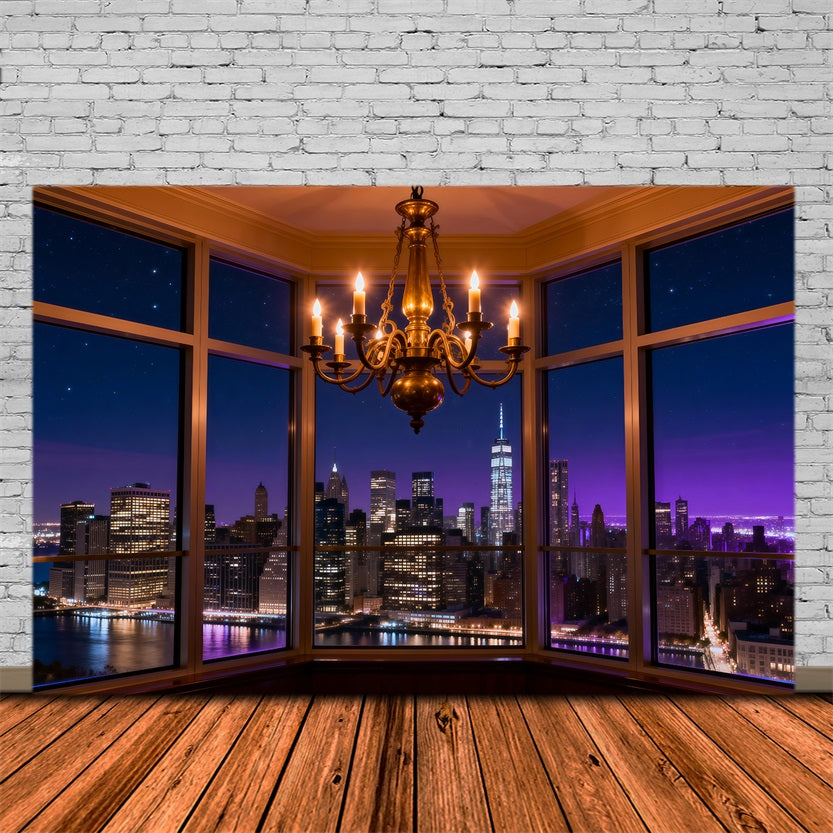 Boudoir-Hintergründe Mitternachts-Skyline Kerzenleuchter Boudoir-Hintergrundideen RR62-81