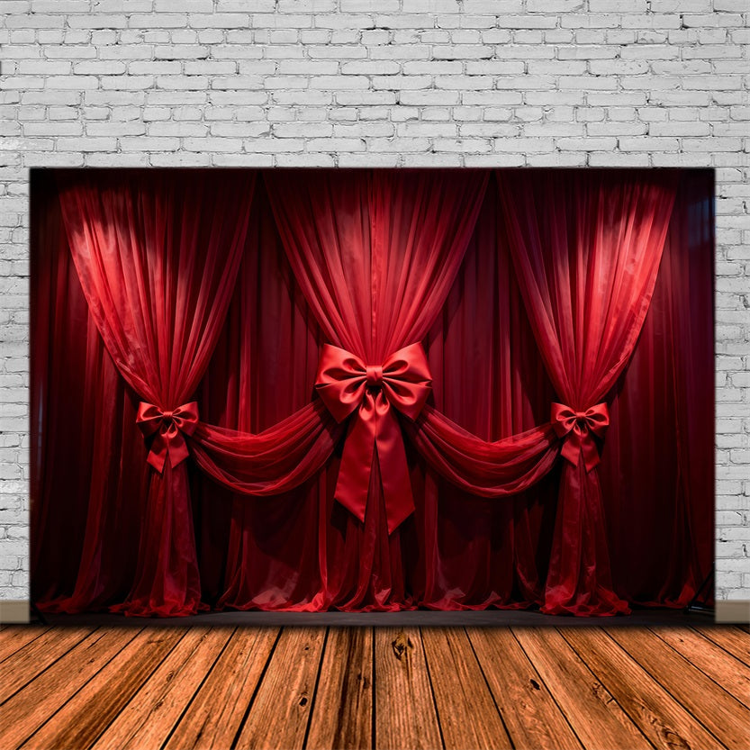 Boudoir-Fotografie-Hintergründe Purpurroter Samtvorhang mit Schleifen Klassischer Fotohintergrund RR62-91