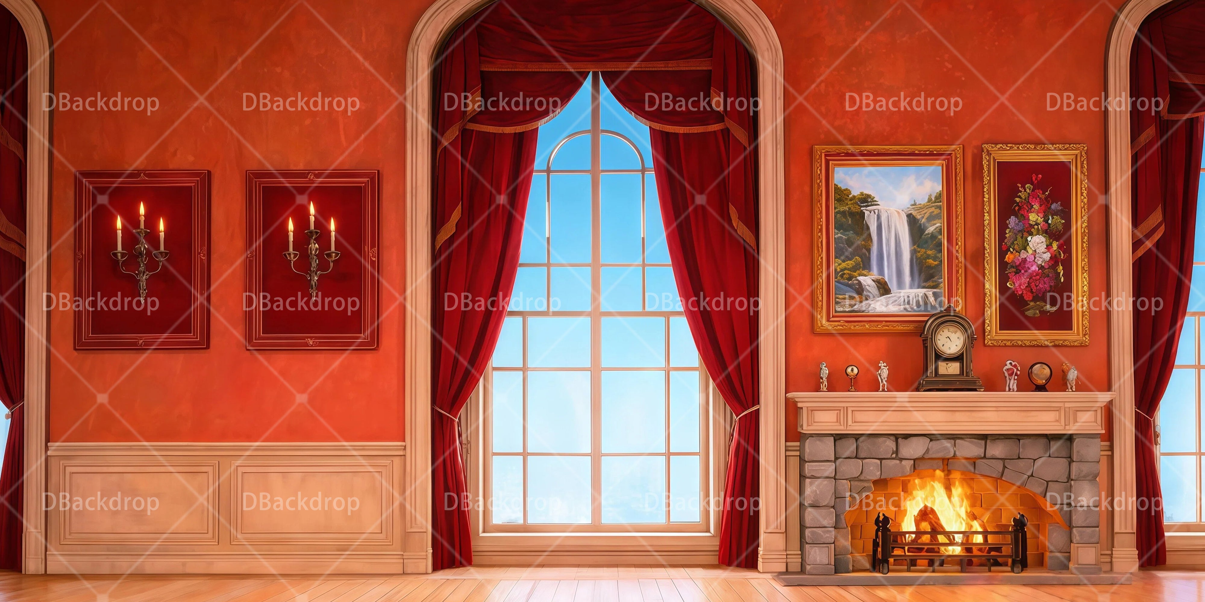 Bühnenhintergründe Prächtiger Salon Bühnenhintergrund für Theaterstücke RR65-T39