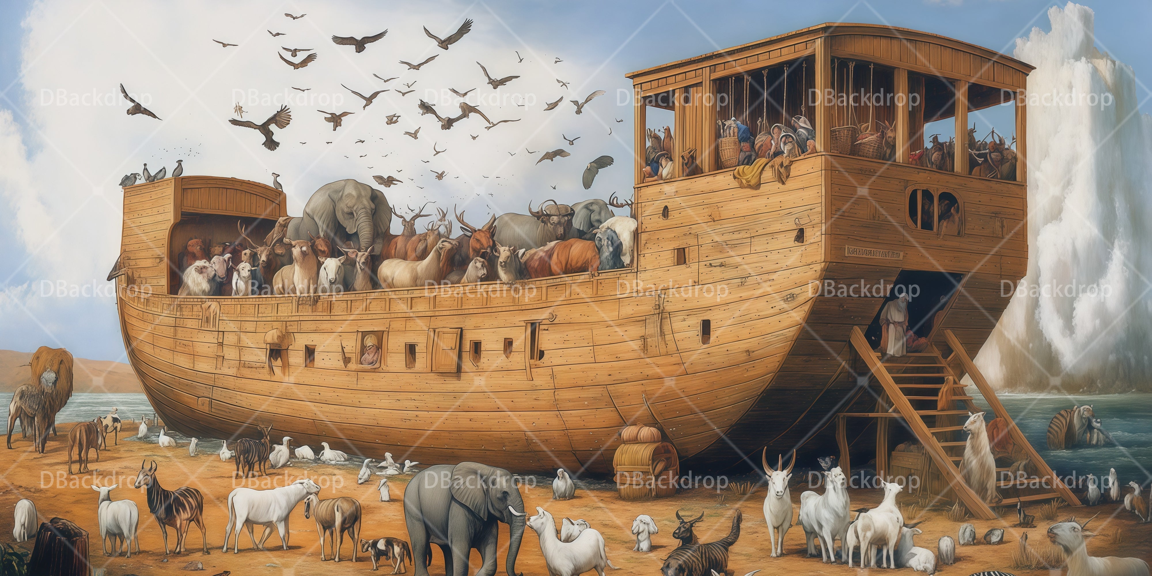 Aufführungshintergrund Landung der Noahs Arche Theaterkulisse RR66-T85