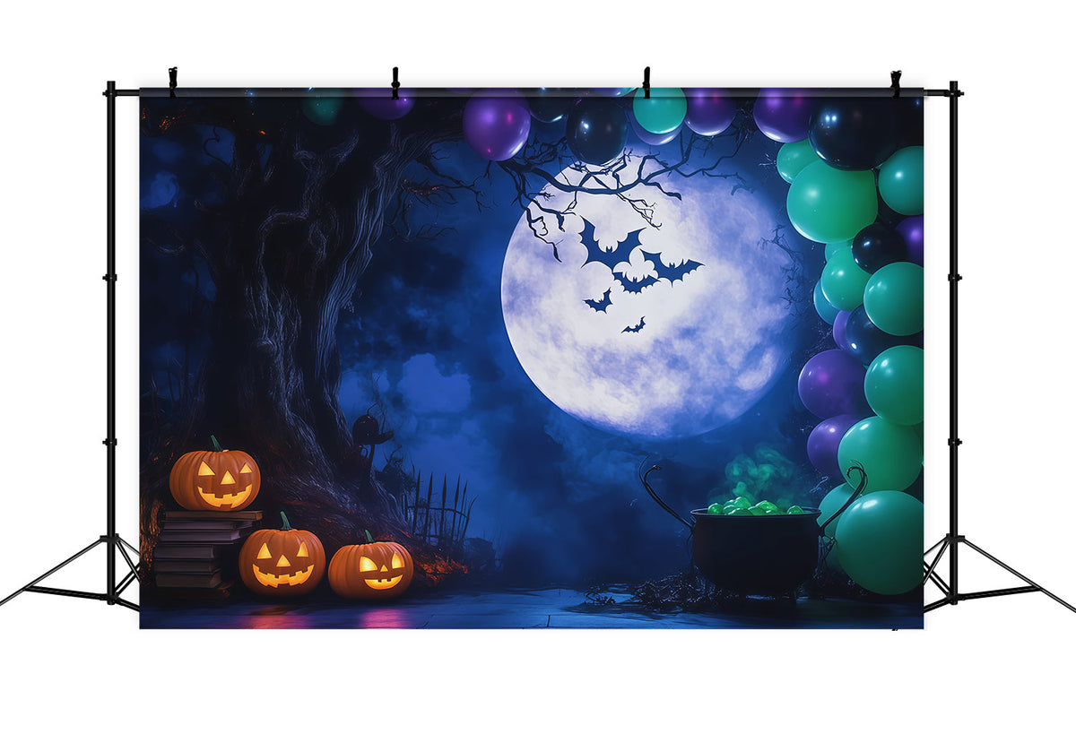 Halloween-Ballonhintergrund Mondballon Kesselparty Halloween-Themenhintergrund RR67-130