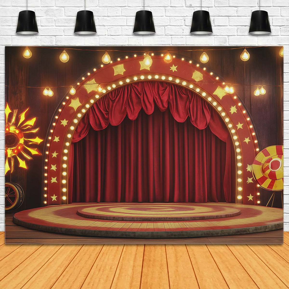 Halloween-Bühnenhintergrund Vintage-Zirkusvorhang Bühnenhintergrund Für Halloween-Fotografie RR67-134
