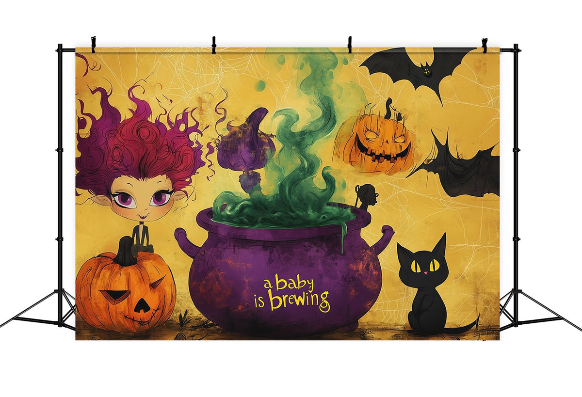 Halloween-Babyparty-Hintergrund Baby-Hexe-Braufeier-Fotografie Halloween-Hintergrund RR67-135
