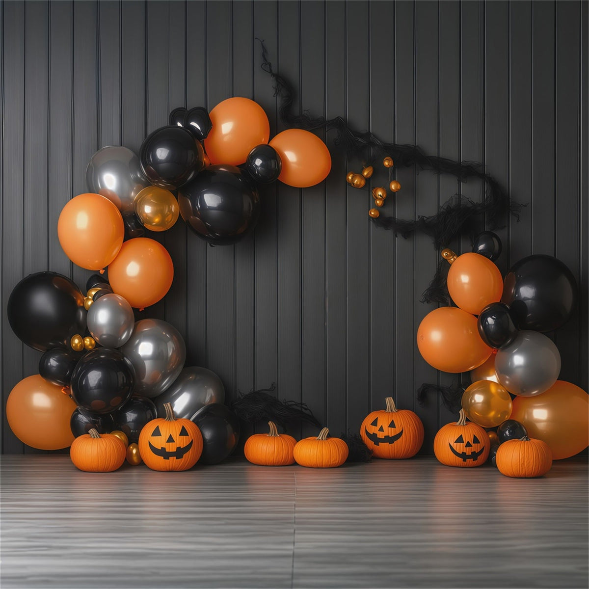 Halloween-FotohintergrundKürbis-Ballon-Partybogen Diy-Halloween-Fotohintergrund RR67-149