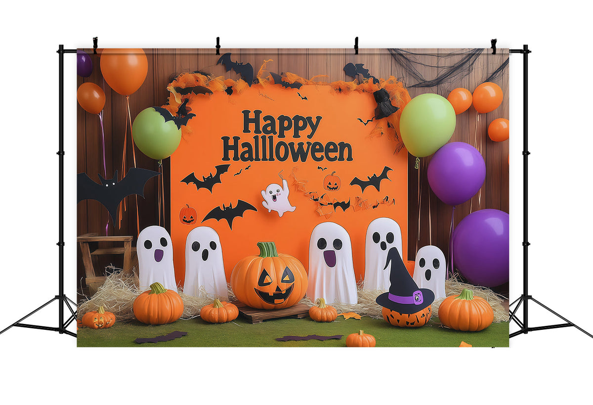 Halloween-Party-Fotohintergrund Fröhlicher Geist Kürbis Halloween-Hintergrund RR67-150