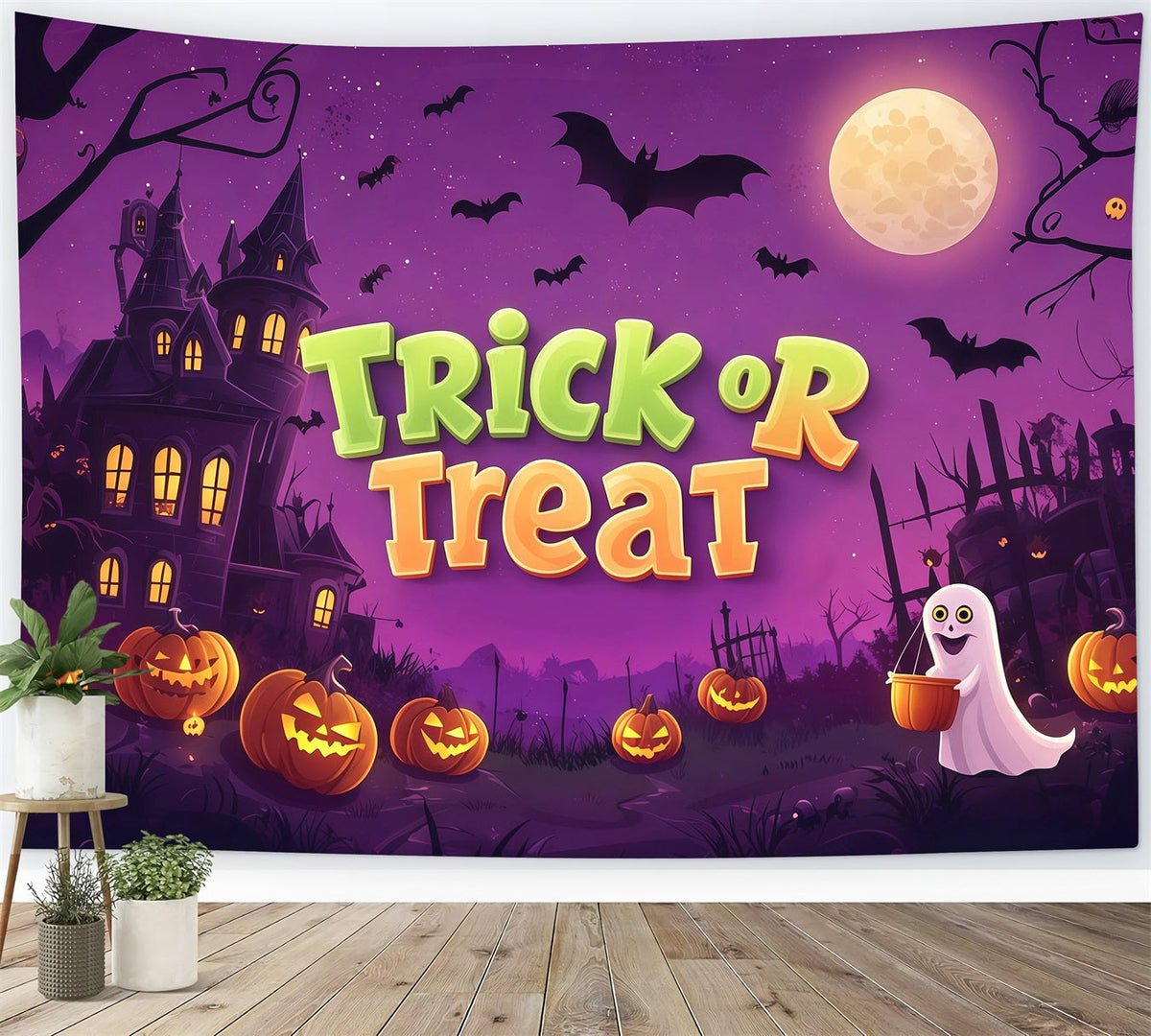 Halloween- Oder Hochzeitskulisse Mit Geisterkürbis Und Spukschloss RR67-170