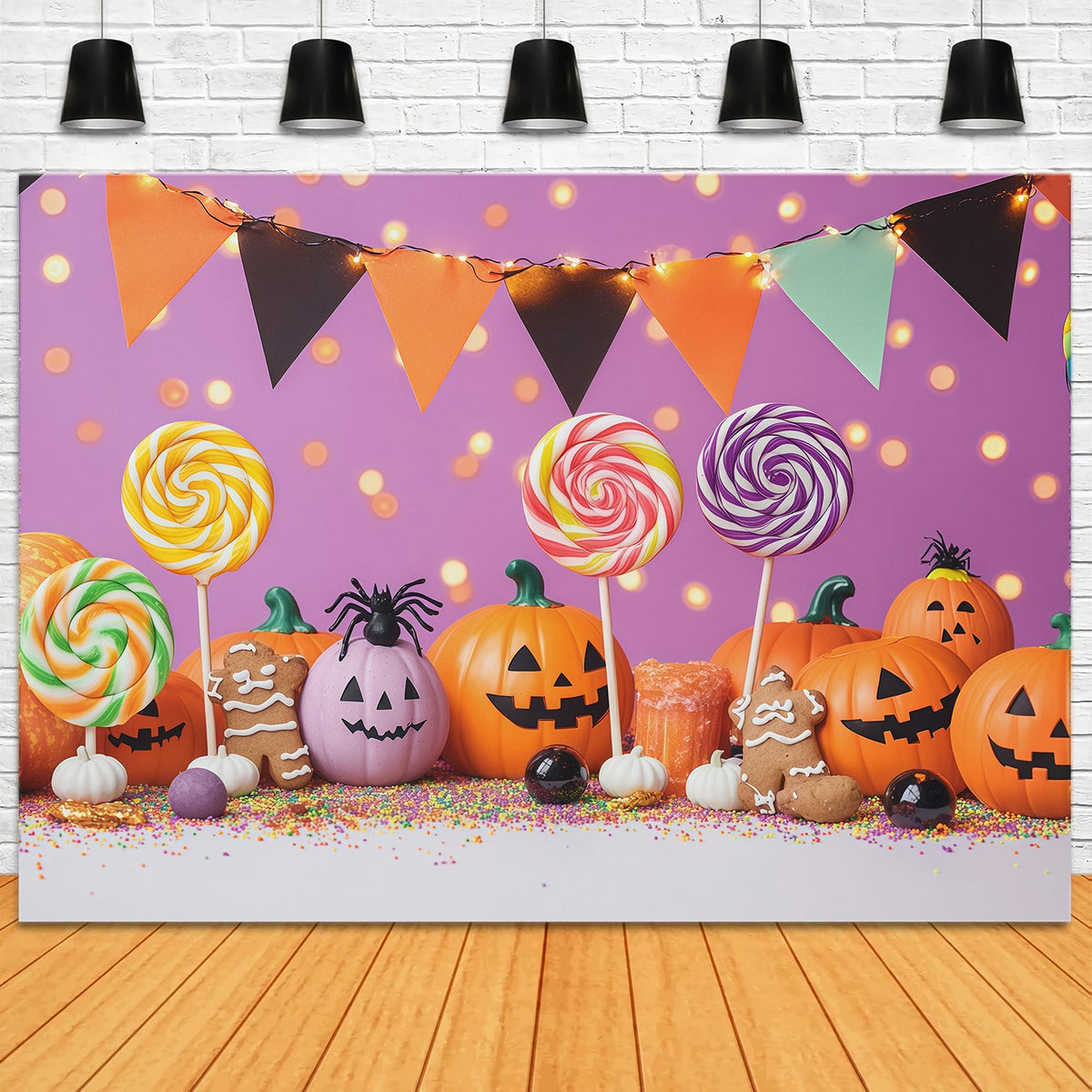 Halloween-Süßigkeiten-Hintergrund Kürbis-Lutscher-Party-Hintergrund Zum Thema Halloween RR67-171