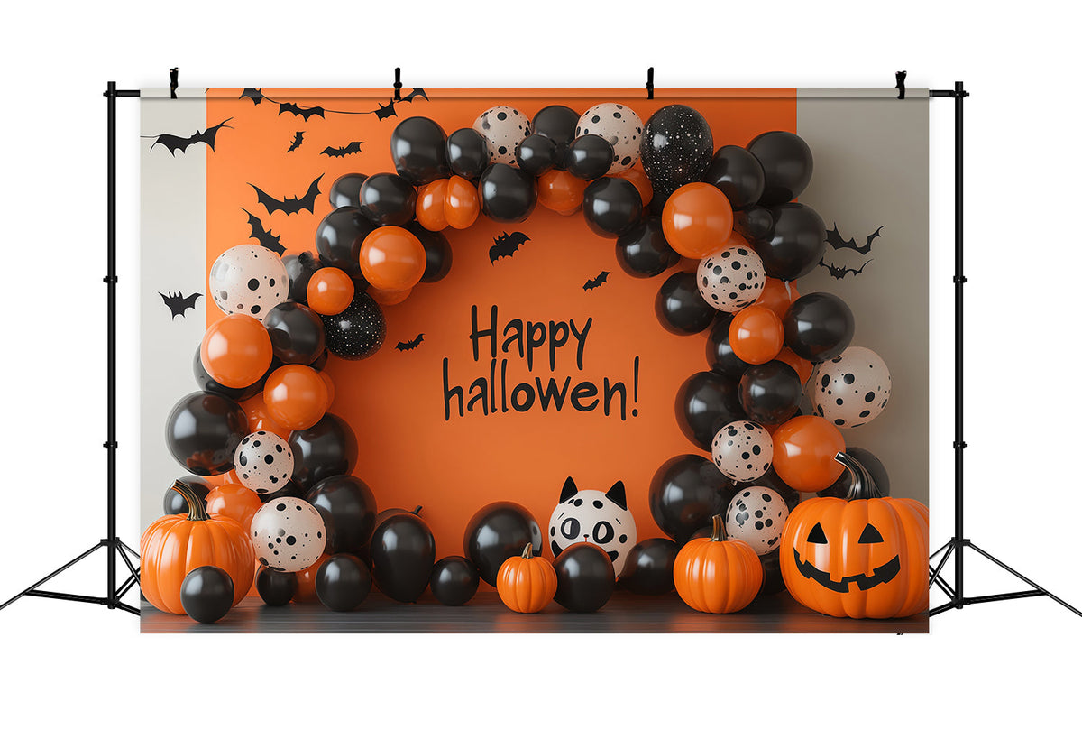 Halloween-Hintergrund Mit Luftballons Schwarz-Orange Dekoration Diy-Ideen Für Halloween-Hintergründe RR67-189