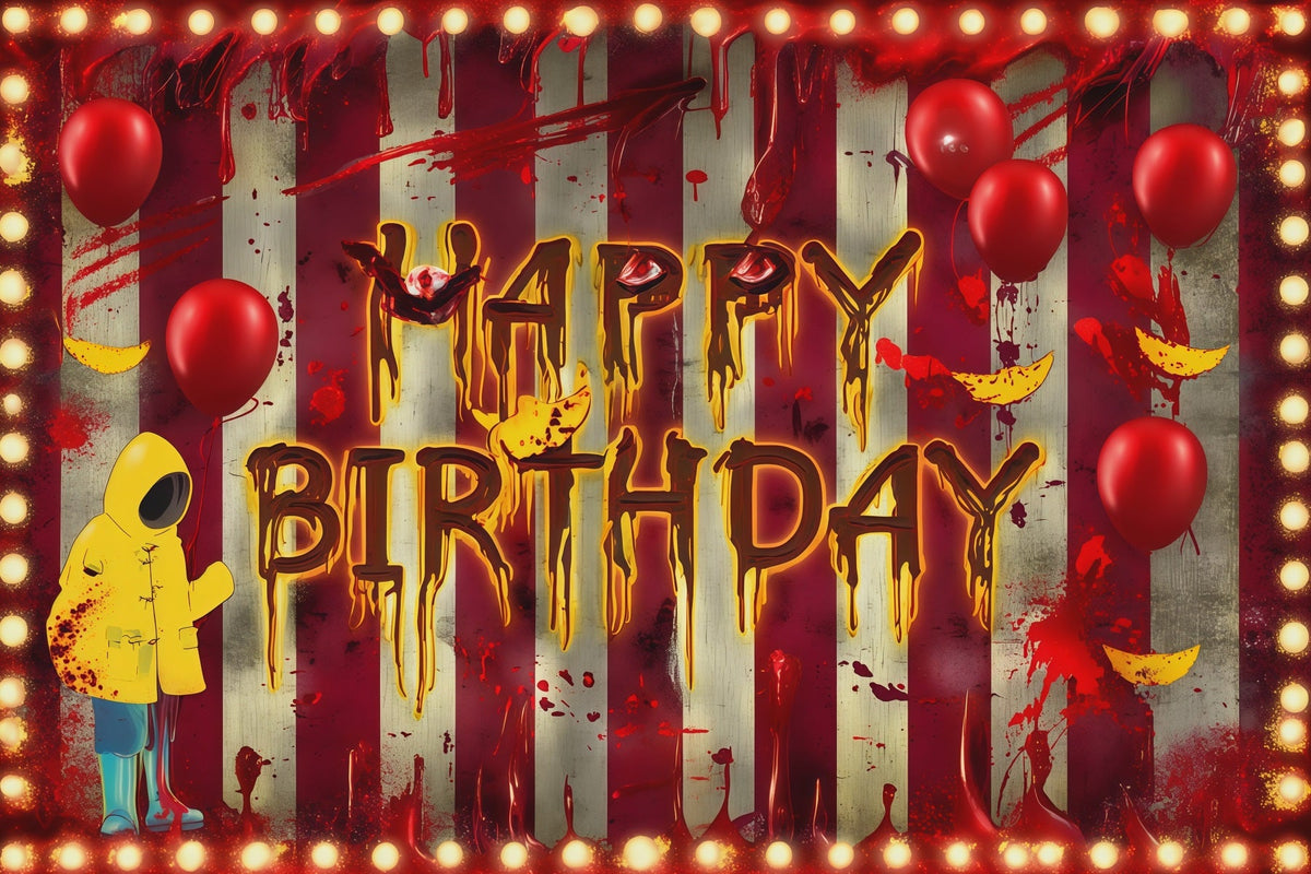 Halloween-Fotohintergrund Blutige Buchstaben Ballonwand Halloween-Geburtstagshintergrund RR67-26