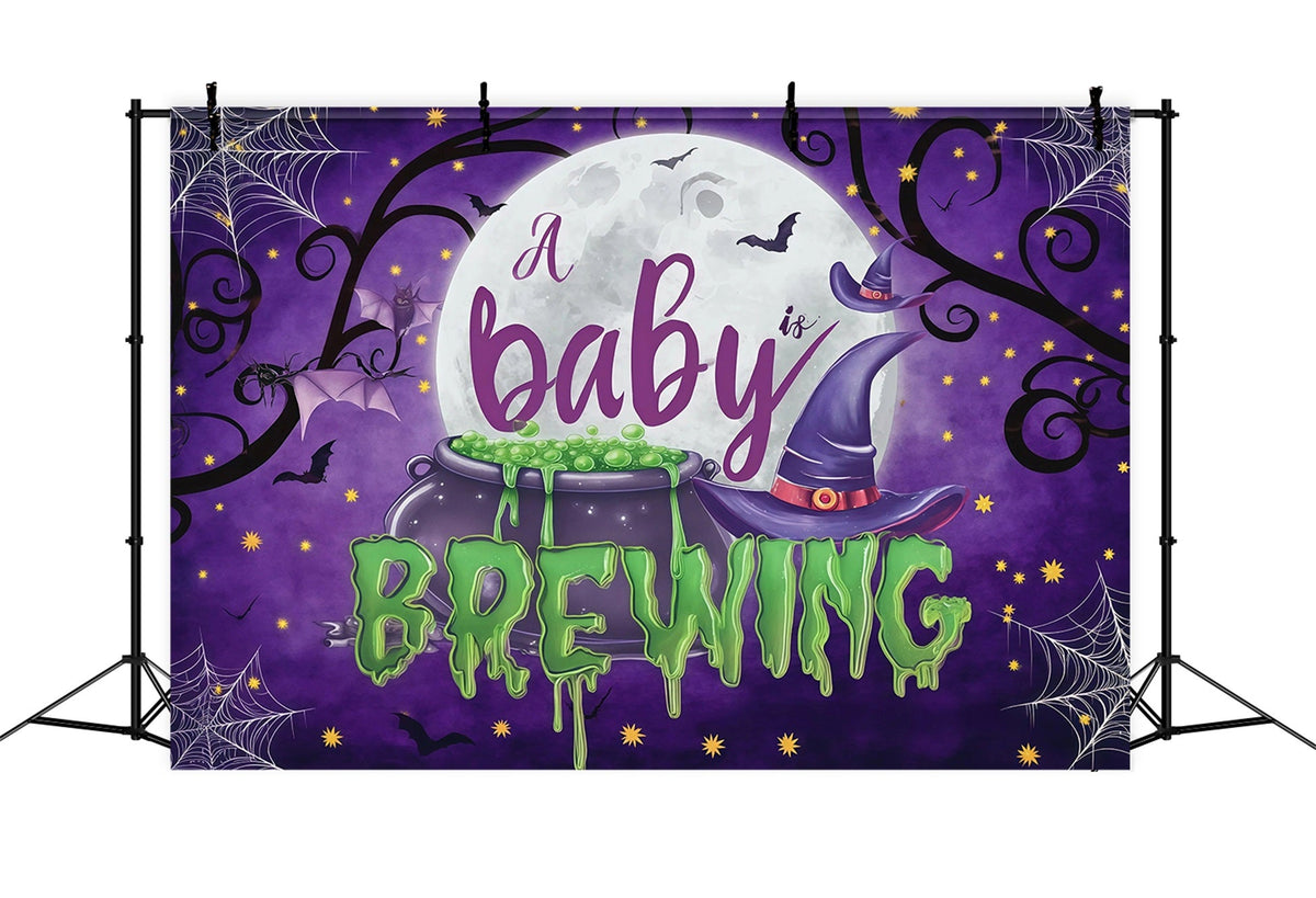Halloween-Babyparty-HintergrundBaby Braut Einen Hexenkessel Fotohintergrund RR67-36