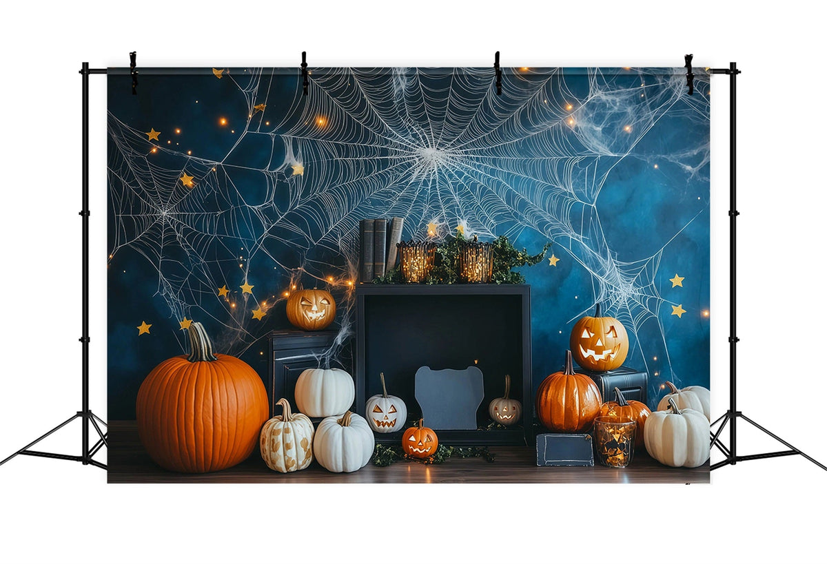 Diy Halloween Fotohintergrund Spinnennetz Kürbis Stern Dekor Halloween Hintergrund RR67-41