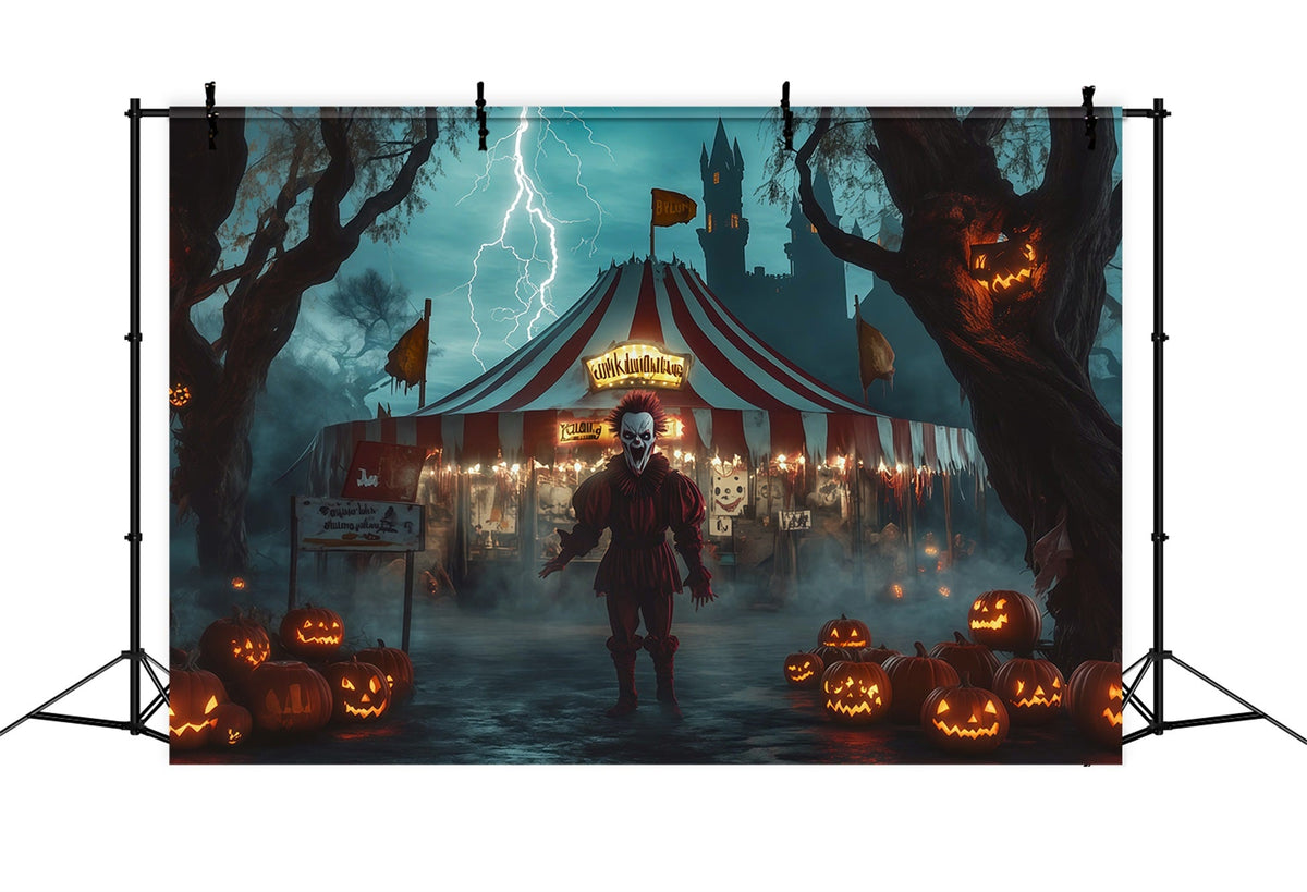 Halloween-Clown-Hintergrund Gruselige Zirkusclown-Kürbisse Halloween-Stoffhintergrund RR67-49