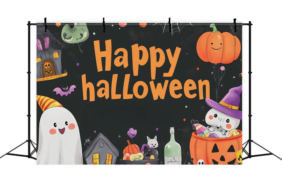 Niedliche Halloween-Hintergründe Niedliche Geister-Kürbis-Party-Hintergründe Szenenbildner RR67-56