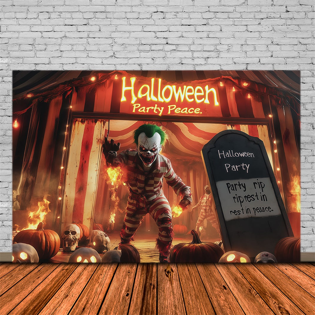 Halloween-HintergrundfotoGruselclown-Zirkuseingang Halloween-Party-Hintergrund RR67-60