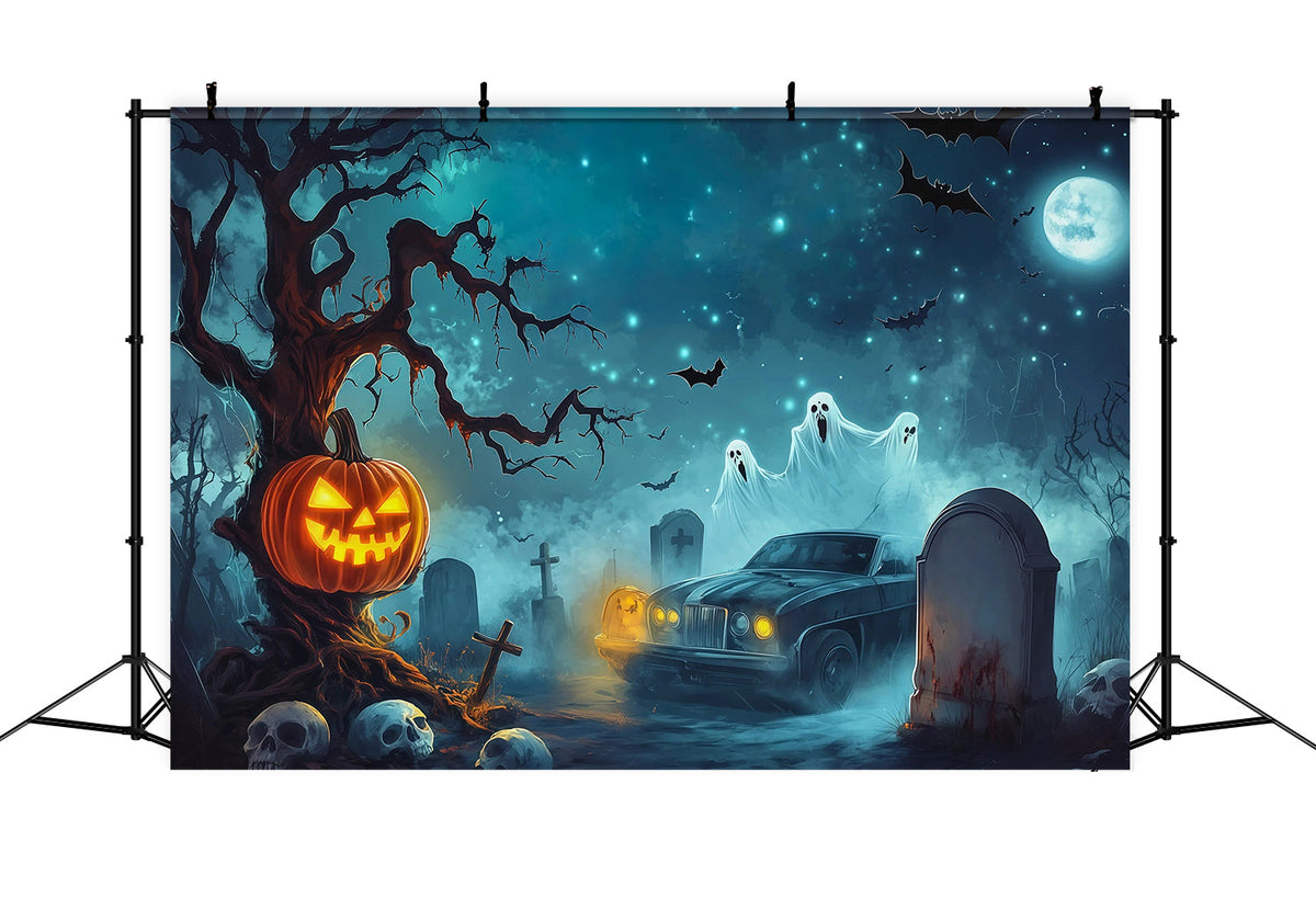 Halloween-Garage-Kulisse Kürbis-Geist-Friedhof-Auto-Kulissen Für Halloween RR67-75