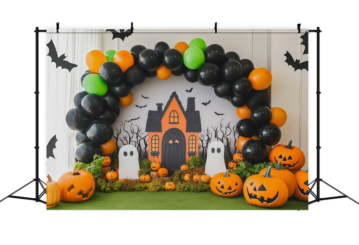 Halloween-Ballon-Hintergrund Kürbis-Geister-Partydeko Halloween-Themen-Hintergrund RR67-80