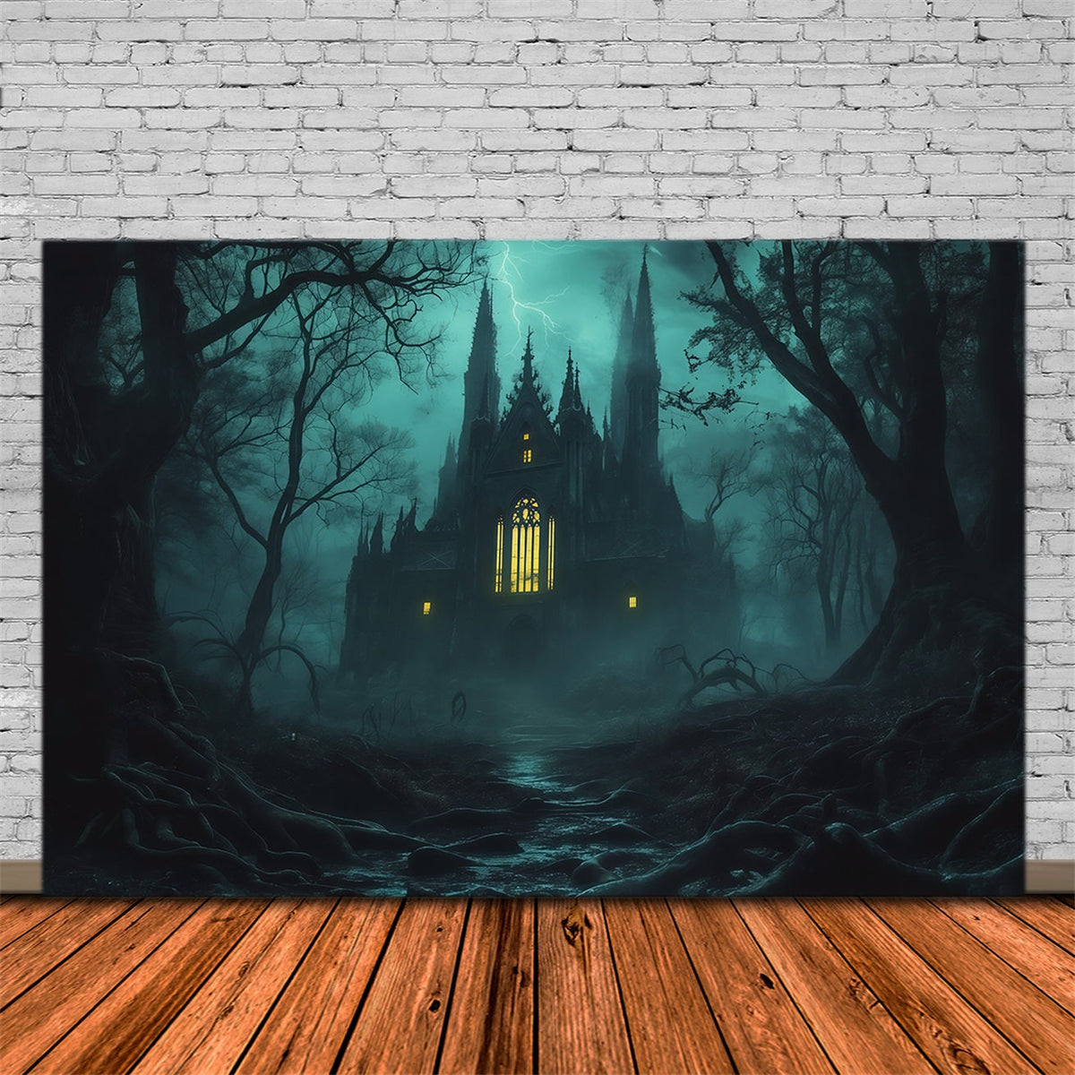 Halloween-Hintergrundideen Zum SelbermachenNebeliger Gotischer Kathedralenwald Gruselige Hintergründe Für Halloween RR67-81