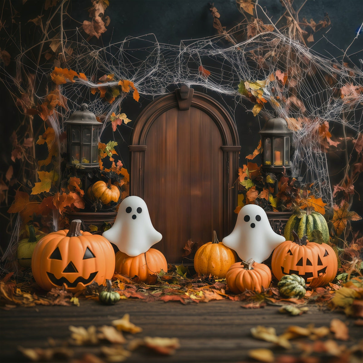 Halloween-Fotohintergrund Herbstgeist Kürbis Türhintergründe Halloween RR67-84