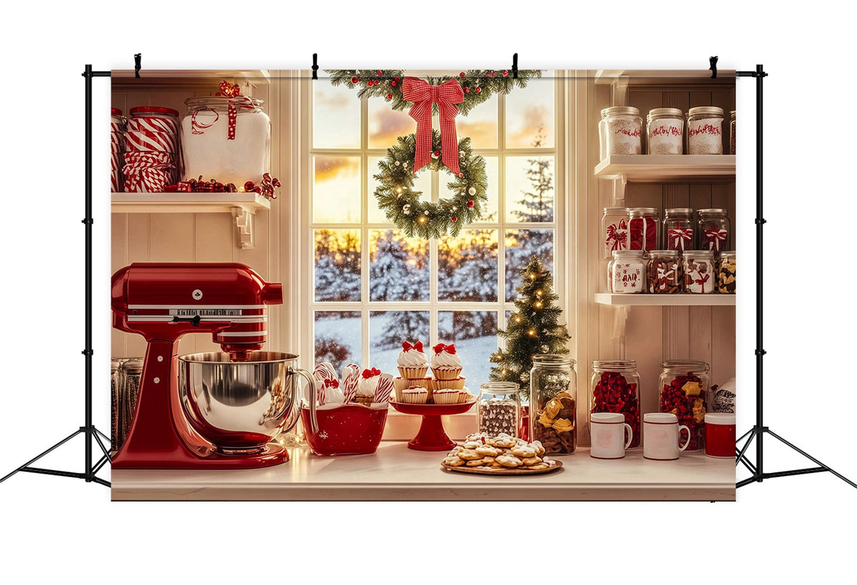Weihnachtsbäckerei-Hintergrund Candy Kitchen Backecke Weihnachtshintergründe RR69-48