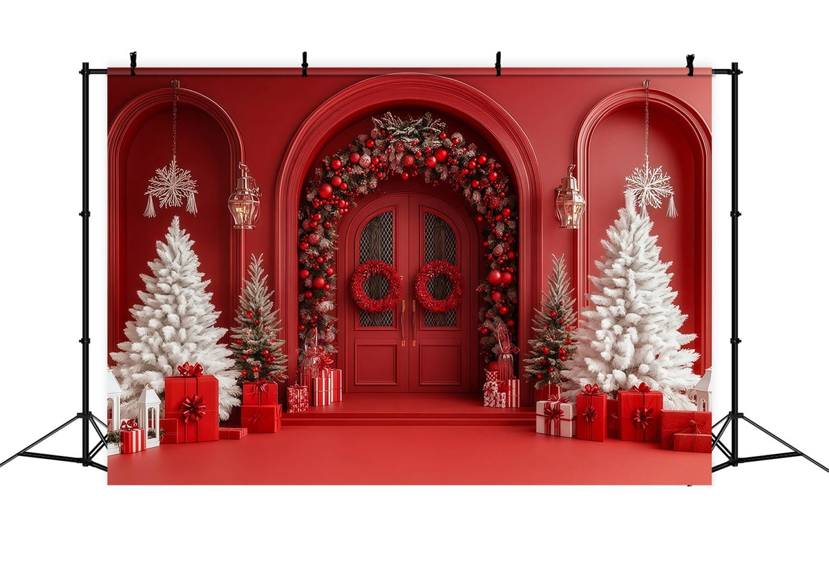 Weihnachtsbogen-Hintergrund Rote Türbeeren-Bogen Weihnachts-Fotohintergründe RR69-51