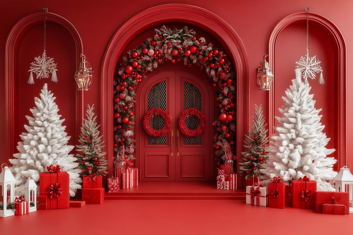 Weihnachtsbogen-Hintergrund Rote Türbeeren-Bogen Weihnachts-Fotohintergründe RR69-51