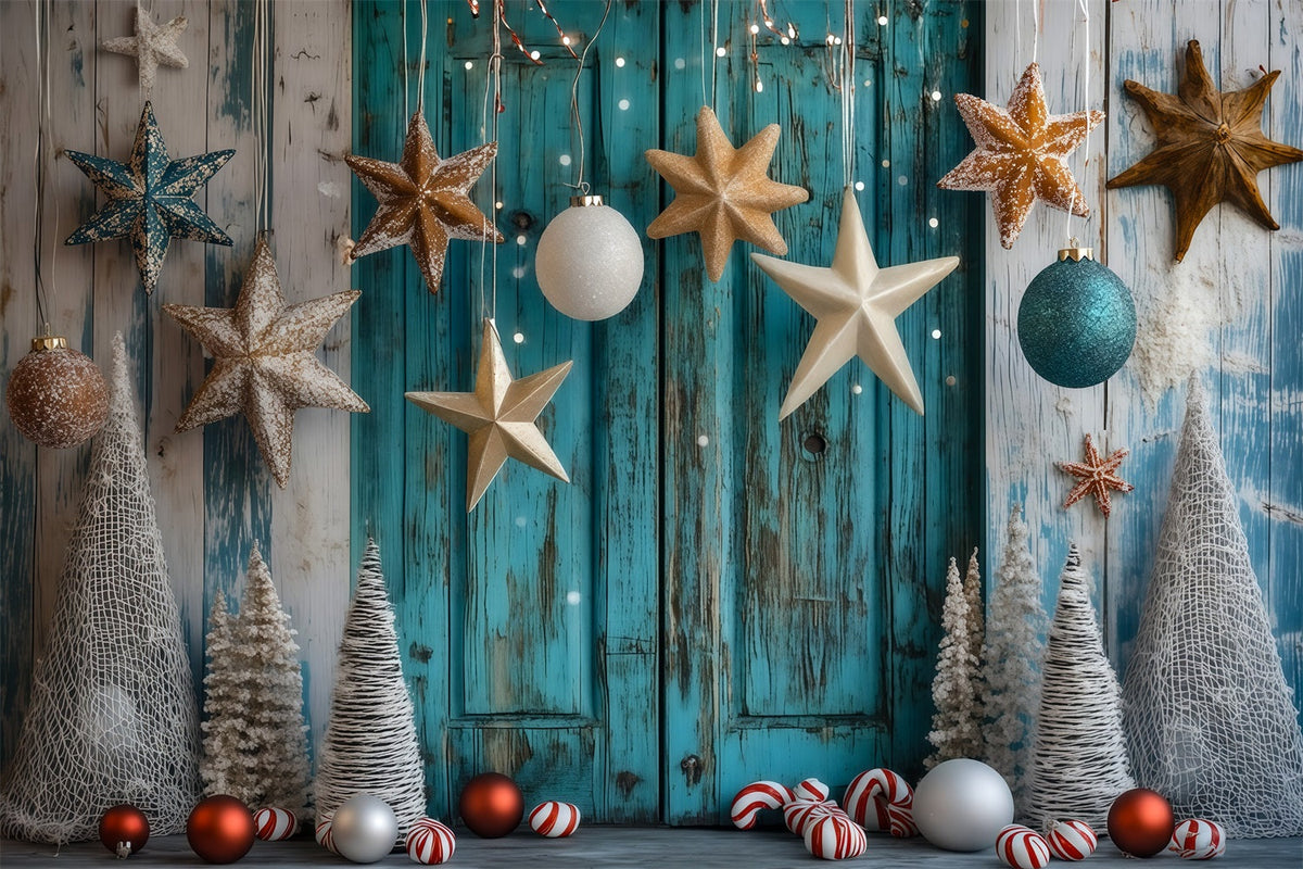 Weihnachts-Holzkulisse Küstenstern-Ornament-Dekoration Weihnachtsstudio-Hintergrund RR69-53