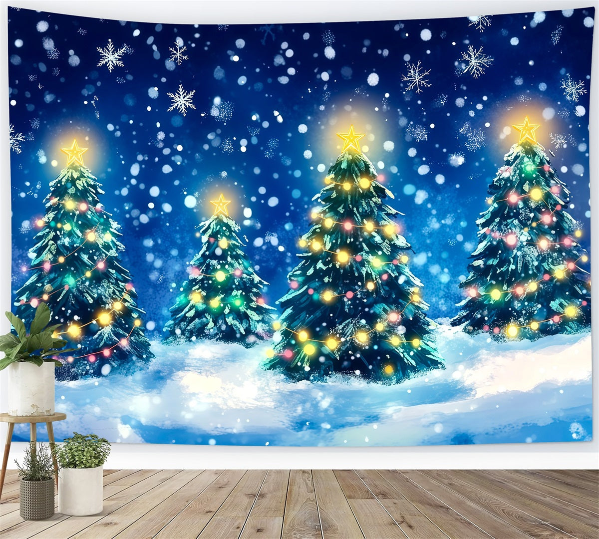 Weihnachtsbaum-Hintergrund Leuchtender Kiefernwald Weihnachts-Fotografie-Hintergründe RR69-62