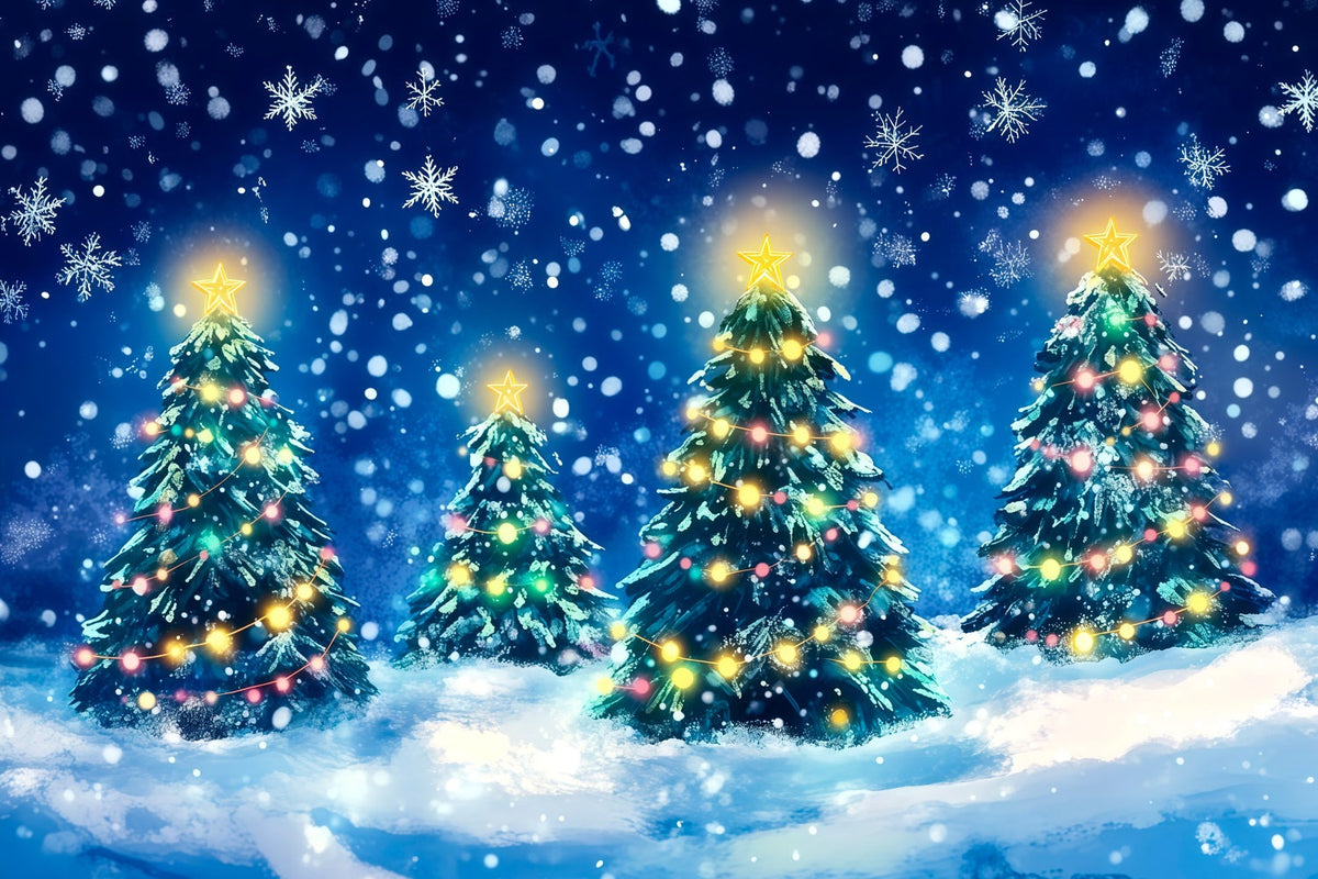 Weihnachtsbaum-Hintergrund Leuchtender Kiefernwald Weihnachts-Fotografie-Hintergründe RR69-62