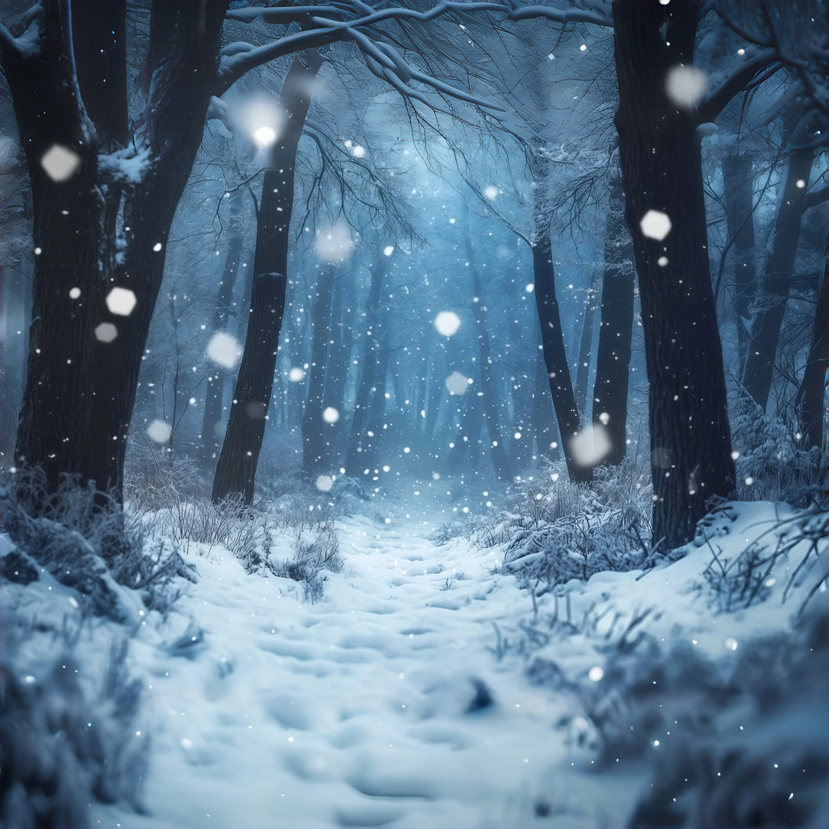 Verschneite Weihnachtskulisse Nebliger Winterwald Weihnachts-Fotohintergründe RR69-66
