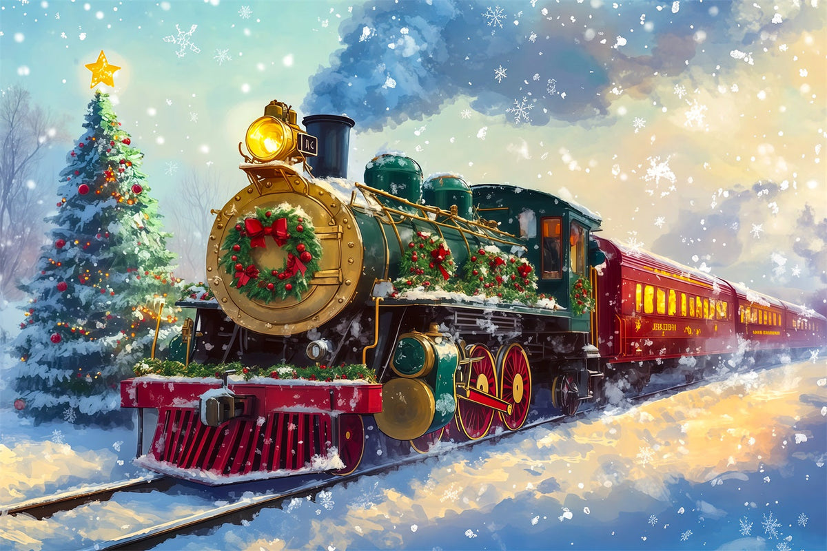 Weihnachtszug-Kulisse Festliche Dampfzugfahrt Weihnachtskulisse RR69-92