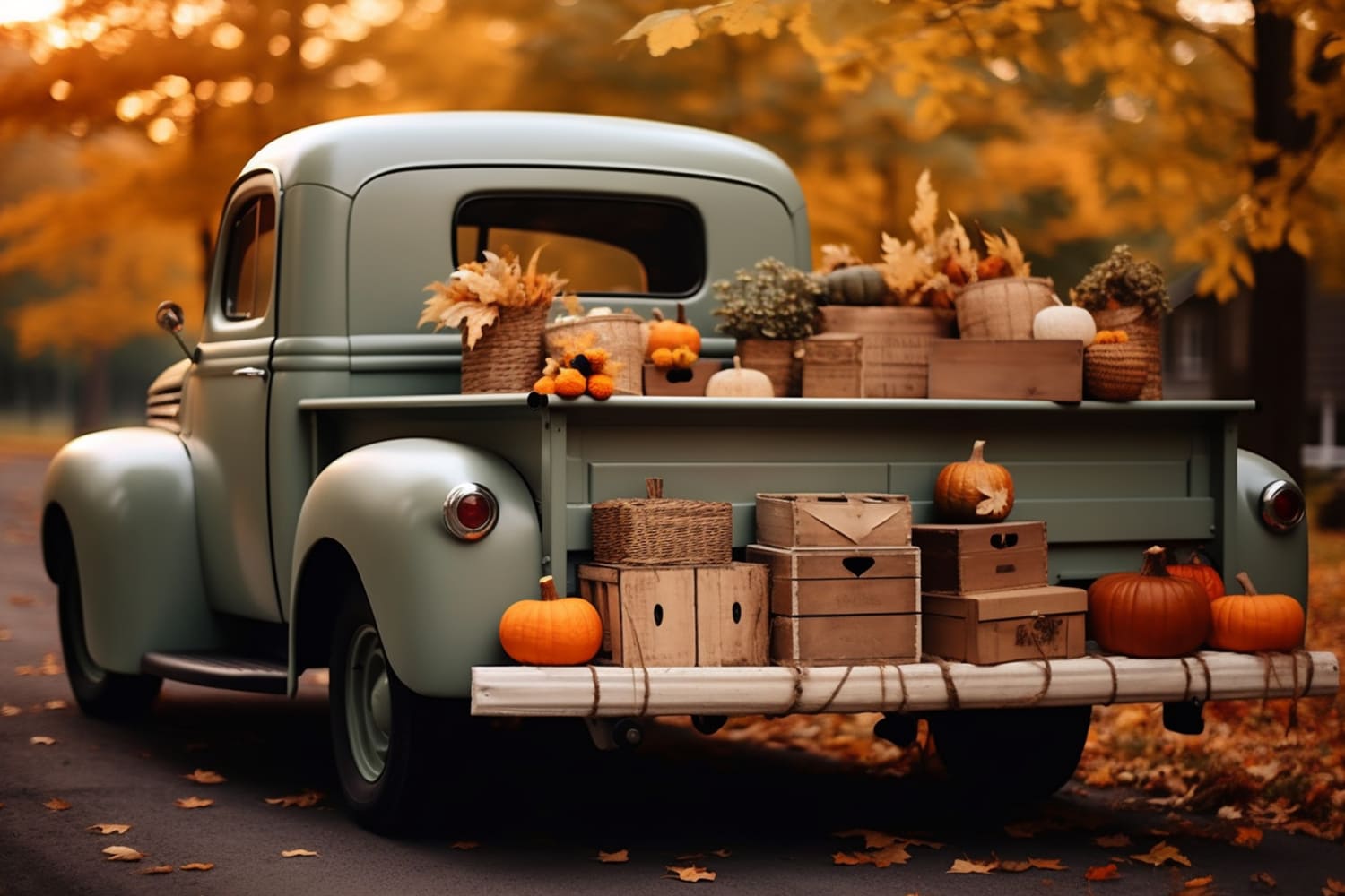 Herbst Ernte Lkw Foto Hintergrund RR7-161