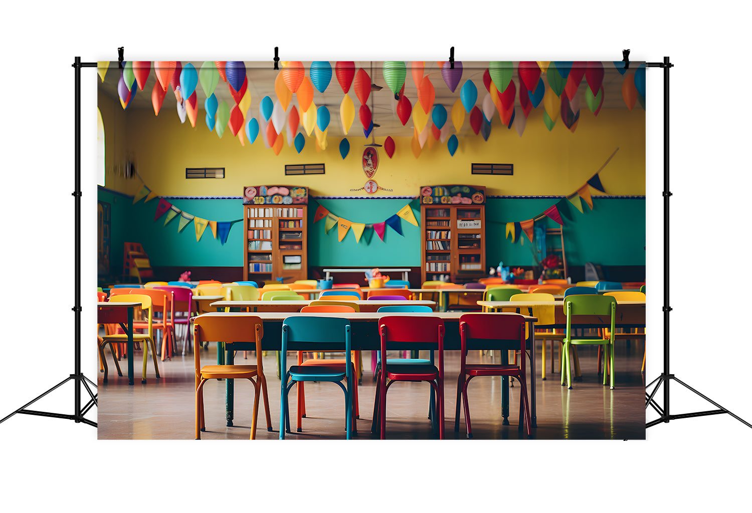 Back to School Buntes Klassenzimmer Backdrop RR7-197