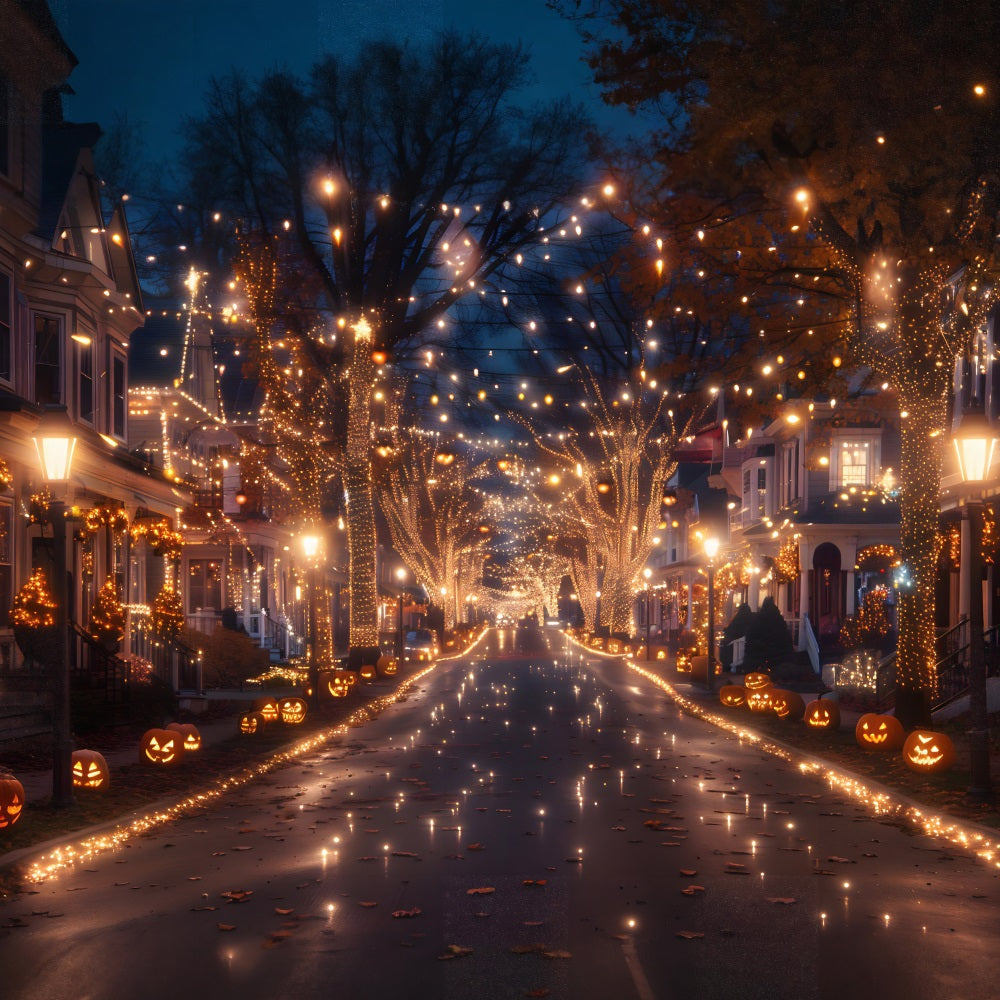 Halloween Festliche Straßenlaternen Hintergrund RR7-309