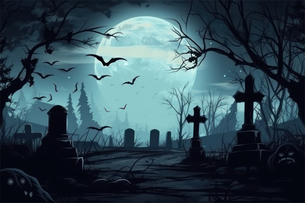 Halloween Gespenstischer Friedhof Fotokulisse RR7-399