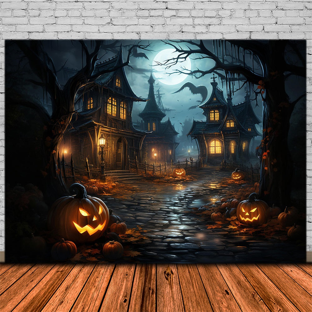 Spukhaus Halloween Mondnacht Backdrop RR7-486